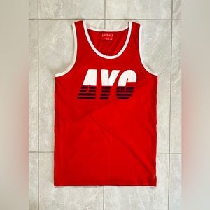 Asphalt Yacht Club Logo Tank Top - Red / White / Navy, Medium